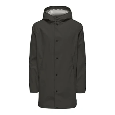 Image of ONLY &amp; SONS Men&#039;s Onsluca Rain Coat OTW Raincoat, Peat, M