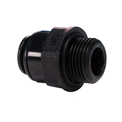 Image of JOHN GUEST STRAIGHT ADAPTOR. BSP Thread 3/4&quot; to 15mm Push fit Tube O.D. Speedfit Part No PM011516E. Imperial Metric Threaded Acetal Fittings for Drinks Dispensers and Pure Water.