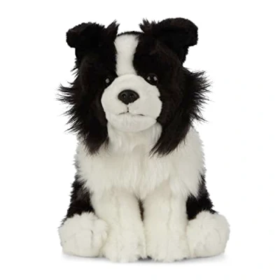 Image of Living Nature Border Collie, Realistic Soft Cuddly Dog Toy, Naturli Eco Friendly Plush, 20cm