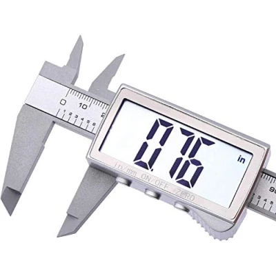 Image of TOPWAY Digital Vernier Caliper 150mm 6 Inch, Large Display Imperial and Metric Units Fraction Conversion Carbon Fiber Electronic Measuring Tool 401433