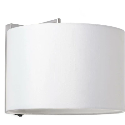 Image of Sahara 1 Light Indoor Wall Chrome with White Shade, E27
