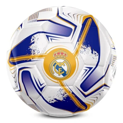 Image of Hy Pro Officially Licensed Real Madrid CF Football Size 5, Turbine Design, Liverpool Merchandise, Training, Match, Collectible For Kids and Adults