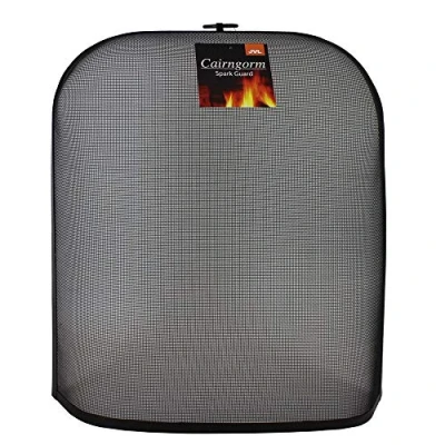 Image of JVL Black Cairngorn Spark guard, fire screen, surround