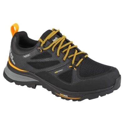 Image of Jack Wolfskin Men&#039;s Force Striker Texapore Low M Cross Country Running Shoe, Black Burly Yellow Xt 1, 7.5 UK