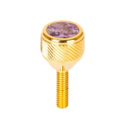 Image of saxophone Neck Screws Heavy 135 by KGU Music for alto, tenor, soprano, baritone sax Selmer,Yanagisawa,Jupiter,Couesnon (24K Gold, Charoite)
