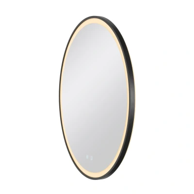 Image of SLV Trukko LED wall mirror IP44 CCT black Ø 80cm