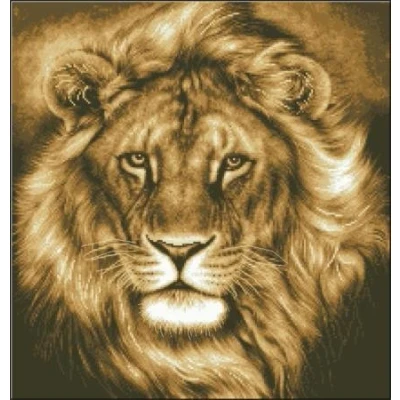 Image of SWEET HOME Lion, the king,counted cross stitch, Egyptian long staple cotton thread, 14ct 209x219 stitch 50x50cm counted kits
