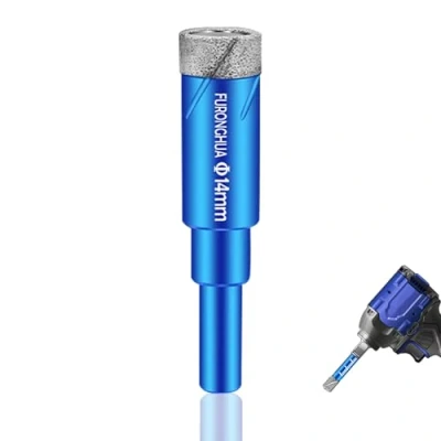 Image of Dry Diamond Drill Bit 14mm Tile Tipped Bits for Porcelain Tiles Glass with Wax Core All Purpose Drilling