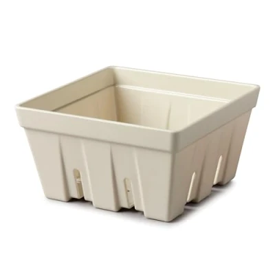 Image of Zeal Fridge Storage Box for Fruits and Salad, Melamine Kitchen Container Wash Serve Fruit &amp; Salad Colander Box, Large 19cm (Cream)