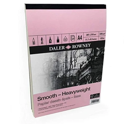 Image of Daler Rowney Smooth Heavyweight Sketchbook 220gsm 25 Pages A4 Portrait Made in England