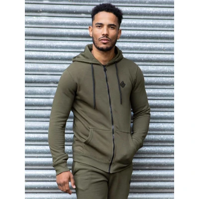 Image of Enzo Mens Hoodies Zip Up Hooded Fleece Hoody Coat Winter Warm Jacket Track Top Khaki S