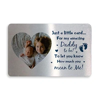 Image of Red Ocean Daddy to Be Gift Metal Wallet Insert from Bump New Baby Keepsake