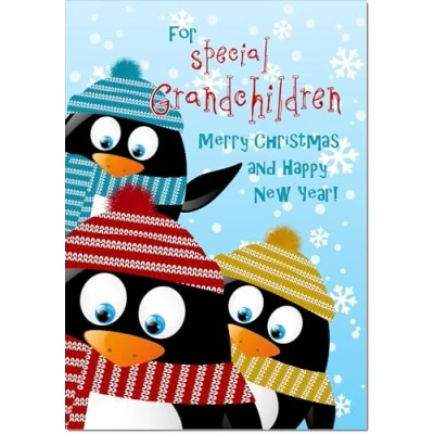 Image of doodlecards Grandchildren Cute Christmas Card Medium Size with Plain Envelope