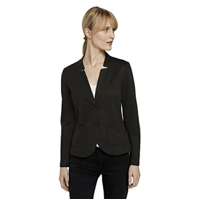 Image of TOM TAILOR Women&#039;s Ottoman Blazer, 14482 Deep Black, L