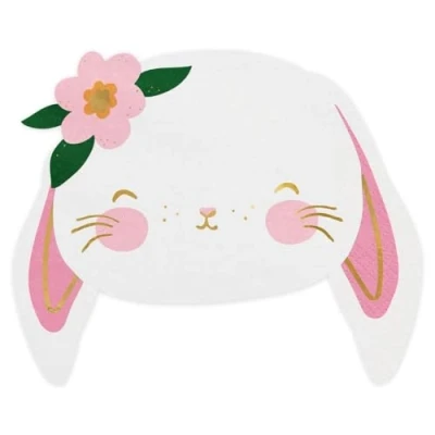 Image of Easter Party Decorations Cute Bunny Theme Supplies for any Occasion (Bunny Paper Napkins)