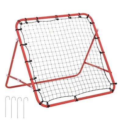Image of HOMCOM Rebounder Net Practise Kickback Target Goal with 5 Angles, for Teens, Adults, Softball, Football Training, Red