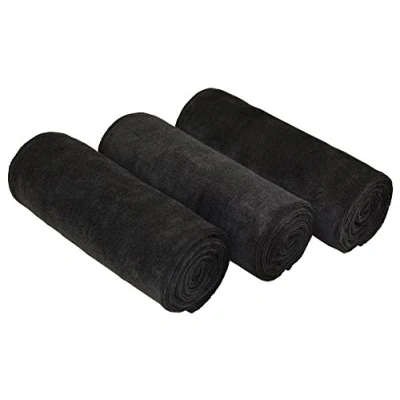 Image of MAYOUTH Microfibre Sports Towels Fast Drying &amp; Absorbent Gym Towel Workout Sweat for Fitness,Yoga, Camping 3 Pack 40cm X80cm,Black