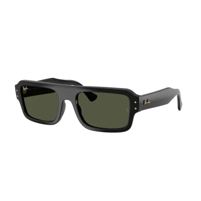 Image of Ray Ban Unisex RB4454 LUKAS 667731 Sunglasses Acetate Black Green Squared Normal