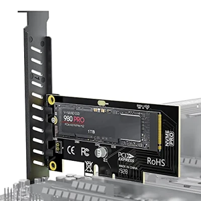 Image of AMPCOM M.2 NVME SSD to PCIE Adapter Card, 40Gbps PCI X4 3.0 for Desktop PC, E GEN3 Full Speed