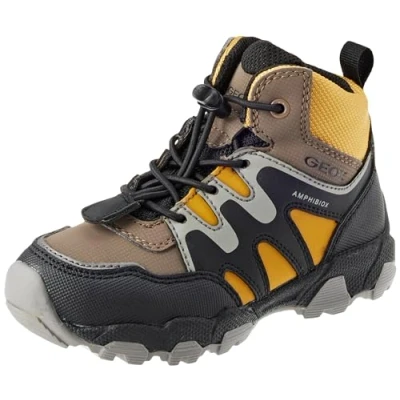 Image of Geox J Magnetar Boy B ABX Sneaker, Brown Dk Yellow, 1.5 UK