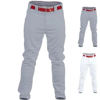 Image of Rawlings PRO 150 Series Game/Practice Baseball Pant Adult Solid Color Relaxed Fit &amp; Jogger Full Length White