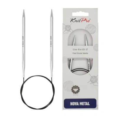 Image of KnitPro 80 cm x 5.5 mm Nova Fixed Circular Needles, Silver