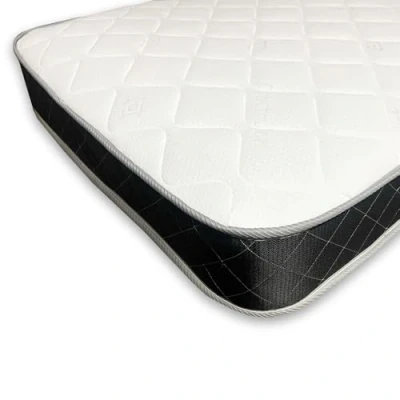 Image of Zebra Quilted Spring Mattress Single Size Memory Foam &amp; Bonnell System, Soft Fabric, Black Wave Theme, Medium Firmness of L190 x W90 D18 cm