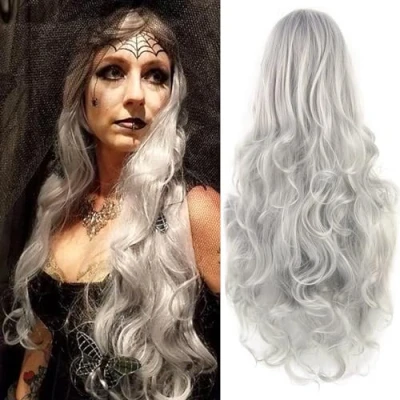 Image of ColorfulPanda Charming Long Pink Curly Full Hair Wig Anime Cosplay Halloween Costume Party Synthetic Wigs for Women