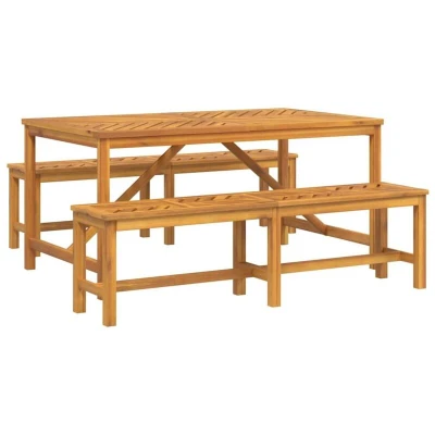 Image of vidaXL 3 Piece Garden Dining Set Solid Wood Acacia