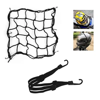 Image of HINATAA Motorcycles Luggage Net and Helmet Rubber Rope,Retractable Elastic Rope Strap Motorcycle Bike Equipment Cargo with Hooks