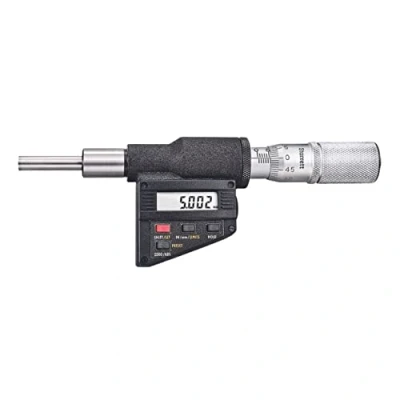 Image of Starrett 762MEXFL 25 Digital Micrometer Head, Non Rotating Spindle, 0 25mm Range, 0.001mm Graduation, +/ 0.003mm Accuracy, Friction Thimble, Lock Nut, Carbide Face