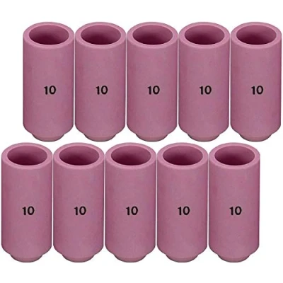 Image of RIVERWELD TIG Alumina Nozzles Ceramic Shield Cup 10 10N45 D16.0 x 47mm Fit DB PTA SR WP 17 18 26 Welding Torch 10pk