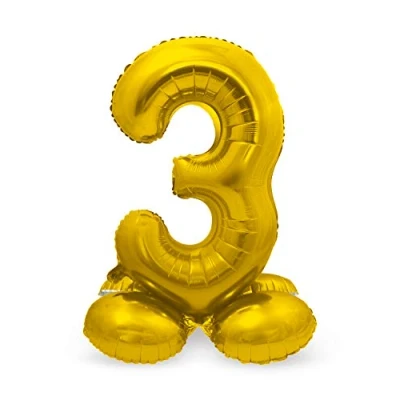 Image of Folat Foil Balloon with Standard Number 3 Gold 72 cm