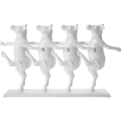Image of Kare Design Deco Figurine Dancing Cows, White, Animal Sculpture, Room Decor, Home Decor for Living Room, Bedroom, Hallway, Childrens 23x40x7 cm (H/W/D)