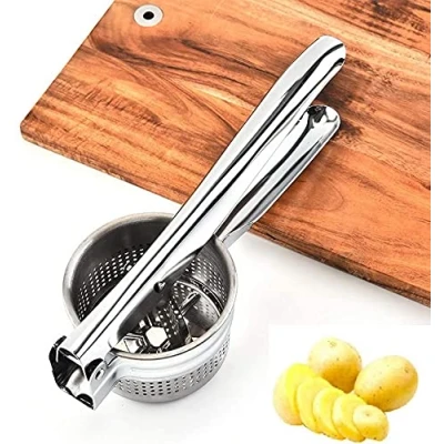 Image of AL FAHMI Stainless Steel Potato Ricer Masher Heavy Duty Lemon Squeezer Fruit Presser Vegetable Peeler