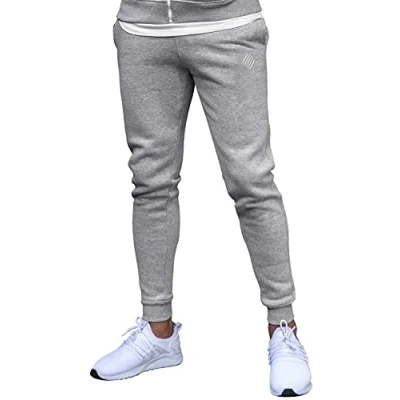 Image of Ze ENZO EZJG579 Mens Slim Joggers Fleece Cuffed Jogging Bottoms Track Sweatpants Trousers Grey XL