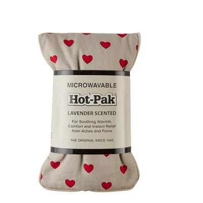 Image of Warmies Hot Pak Love Hearts Microwavable Weighted Headpack with French Lavender Scent. or Cold for Cool Relaxation and Warm Relief