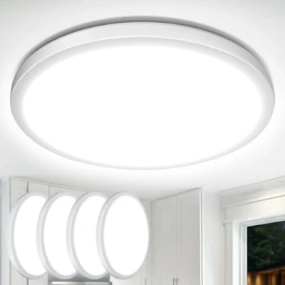 Image of Lepro Bathroom Light, 18W 1800lm LED Ceiling Waterproof IP44, 2.6cm Ultra thin, 5000K, Round, Modern Flush Lighting for Bathroom, Kitchen, Bedroom, Hallway, Utility Room, Ø22cm, 4 Packs