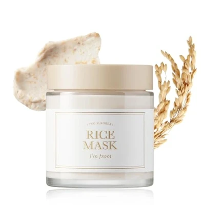 Image of I&#039;m from Rice Beauty Mask 3.88 Oz Gentle Exfoliation with 4.1% Yeoju Rice, Vitamin Enriched Formula for Smooth and Clear Skin, Natural Glow, Pore Refinement