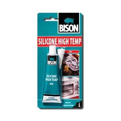 Image of 2 x 6305453 Bison Silicone High Temp Red Heat Resistant Sealant 60ml