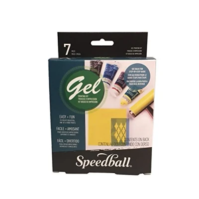 Image of Speedball Monoprinting Starter Kit, Gel Printing Plates, Water Soluble Block Ink, Soft Rubber Brayer, Ink Retarder, Printmaking Gift, Arts Craft Tool, Supplies, Monotype Print