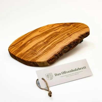 Image of Cutting Board Olive Wood Untreated Natural Cut with Edge Left in State 7.87&quot;