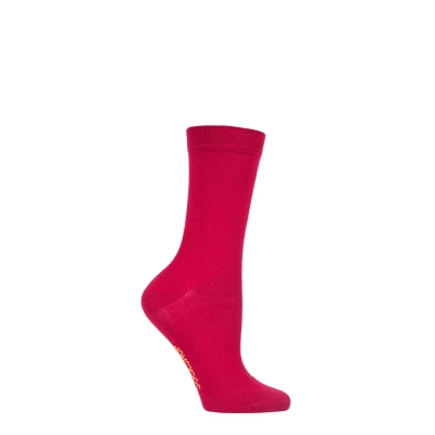 Image of 1 Pair Raspberry Beret Colour Burst Bamboo Socks with Smooth Toe Seams Ladies 4 8 SOCKSHOP