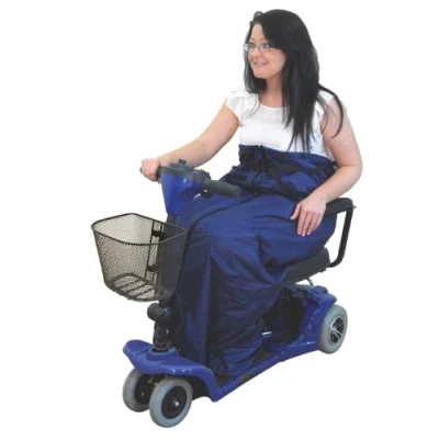 Image of Aidapt Fleece Lined Scooter Cosy 100% Waterproof Mobility Wrap, Rainproof, Warm, Snug Fit, Polar Fleece, Foot and Lower Body Protection, Coverall, Elderly,Universal Fit,Unisex,Navy,Washable