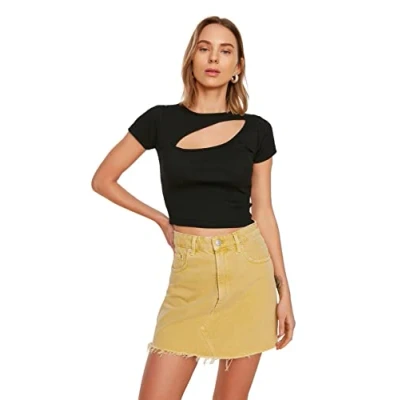 Image of Trendyol FeMan Slim fit Basic Crew Neck Knit Blouse Black