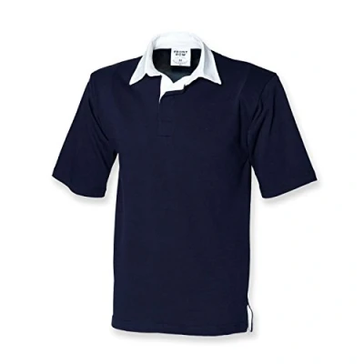 Image of Front Row Short Sleeve Rugby Shirt : Color Navy Size M