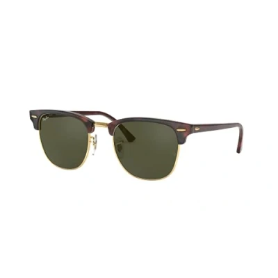 Image of Ray Ban 0RB3016 Clubmaster Sunglasses, Women&#039;s, Size: 51, Braun/goldfarben