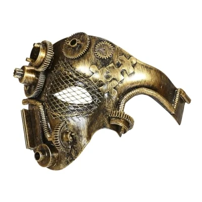 Image of Widmann COPPER STEAMPUNK HALF FACE MASK FOR FANCY DRESS ACCESSORY