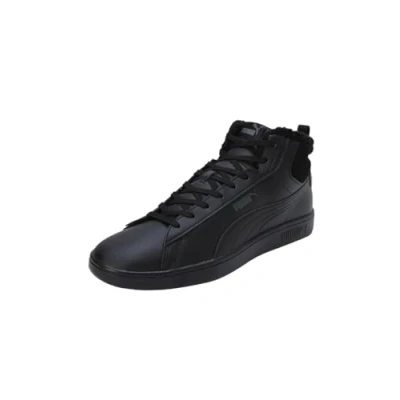 Image of Puma Smash 3.0 MID Unisex Hightop trainers, Size: 10, Black/shadow gray leather and imitation