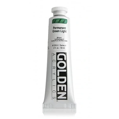 Image of Pro Art Golden Heavy Body Acrylic Paint 2 oz Permanent Green Light